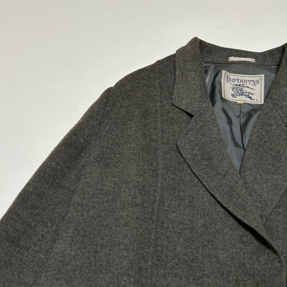 BURBERRY Double-faced Coat Nova Check Asian fit 2XL US size XL Gray Authentic