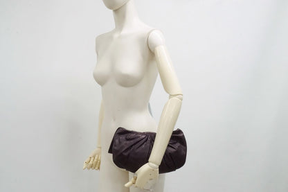 MIU MIU Hand Bag Tote Purse Logo Leather Purple Authentic