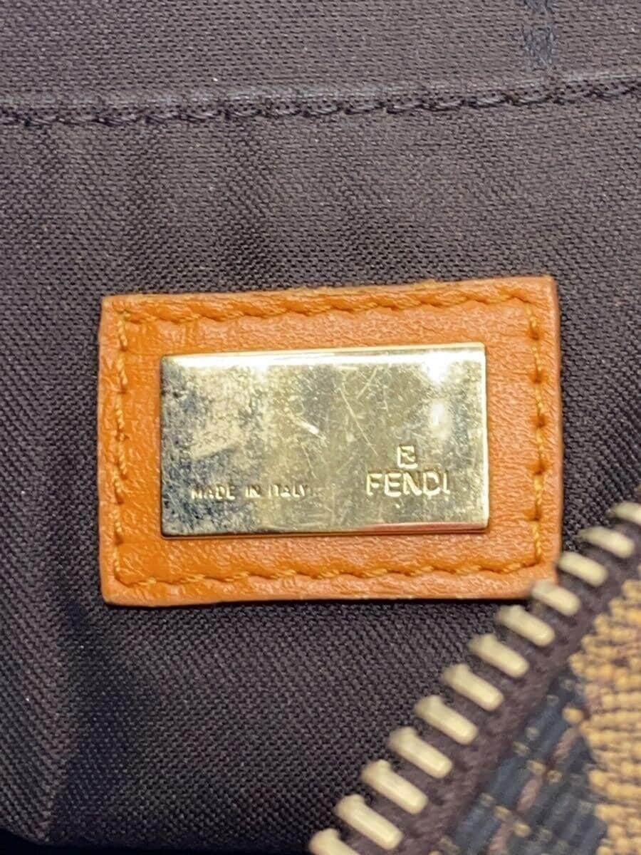 FENDI Mini Boston Hand Bag Tote Purse Animal Canvas Camel Authentic