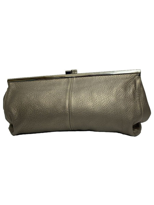 FENDI Accessory Pouch Hand Pouch Leather Gray Authentic
