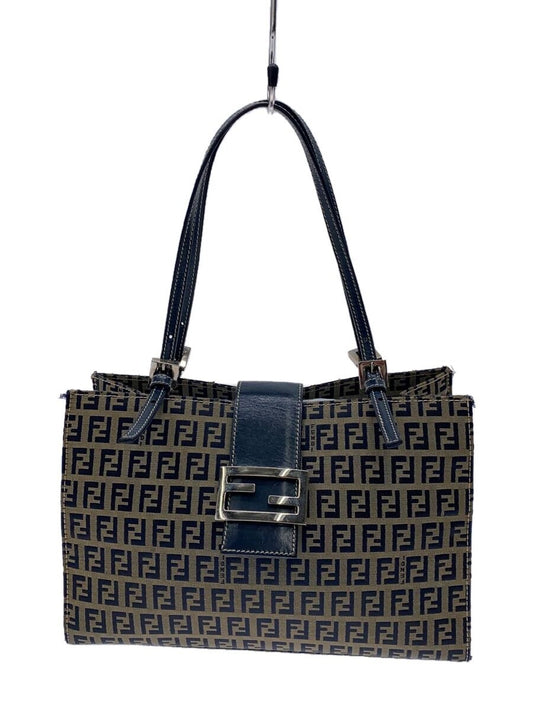 FENDI Hand Bag Tote Purse FF Zucchino Canvas Authentic