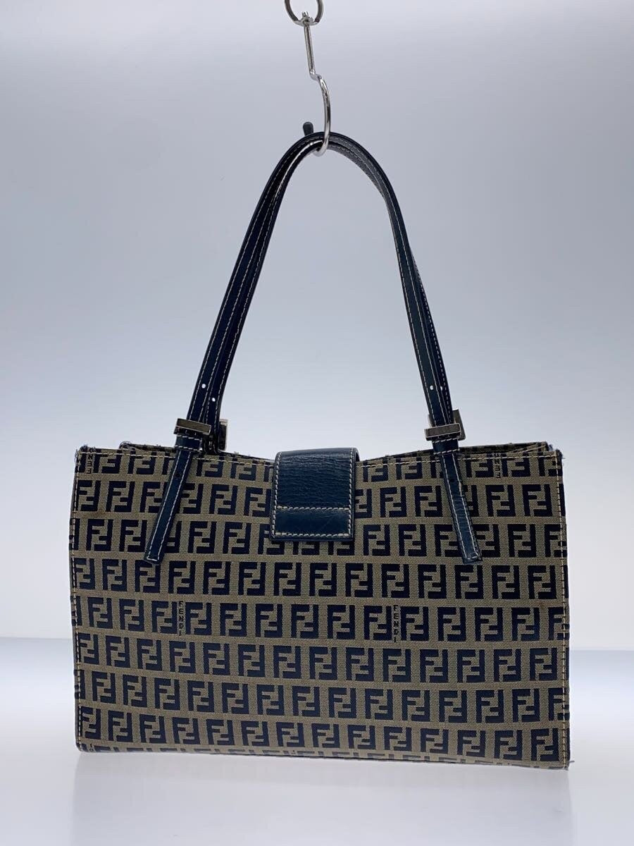 FENDI Hand Bag Tote Purse FF Zucchino Canvas Authentic