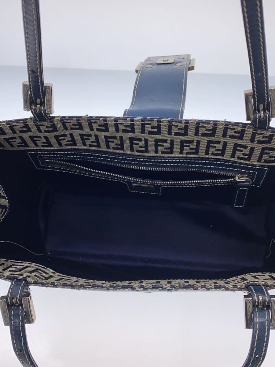 FENDI Hand Bag Tote Purse FF Zucchino Canvas Authentic