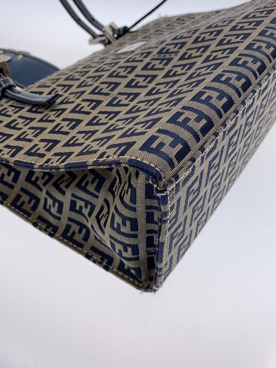 FENDI Hand Bag Tote Purse FF Zucchino Canvas Authentic