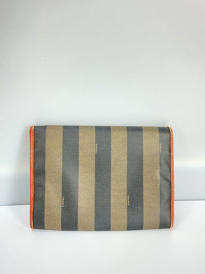 FENDI Clutch Bag Second Bag FF Pecan Canvas Authentic