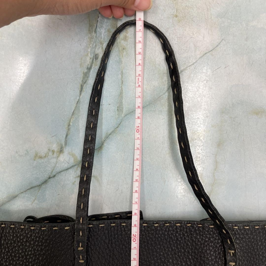 FENDI Boston Hand Bag Tote Purse Selleria Stitch Authentic