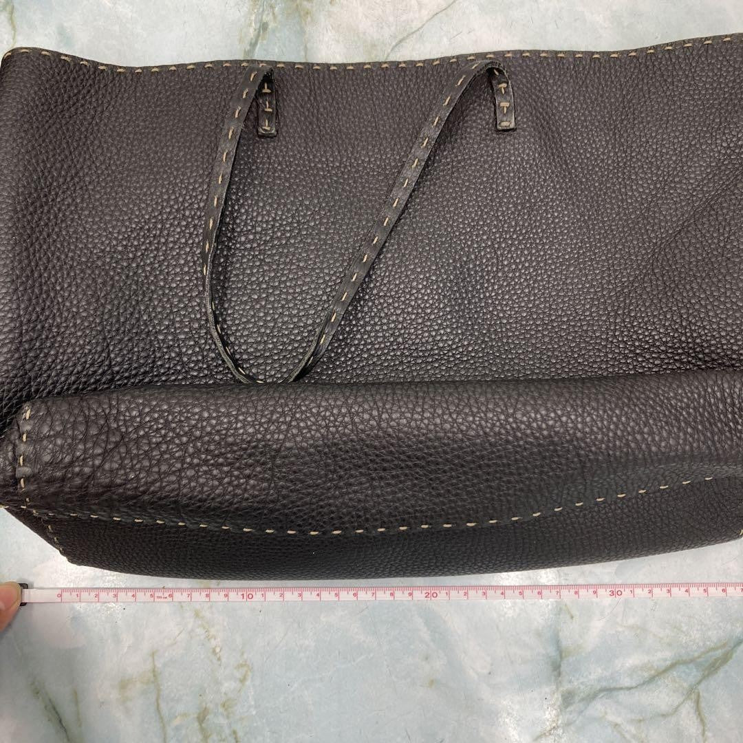 FENDI Boston Hand Bag Tote Purse Selleria Stitch Authentic