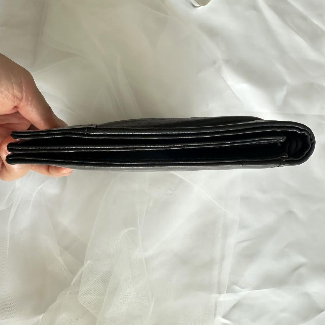 FENDI Clutch Bag Second Bag FF Leather Black Authentic