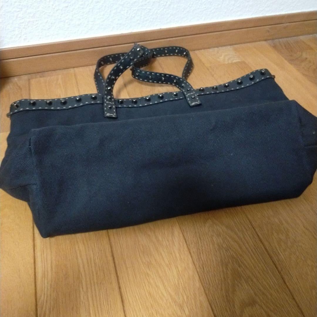 FENDI Borsa Hand Shoulder Bag Tote Purse Selleria Nylon Leather Black Authentic