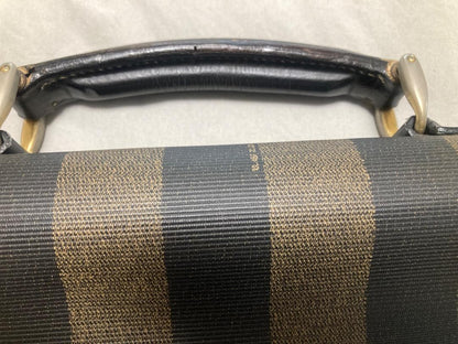FENDI Business Bag Briefcase Pecan Leather Black Brown Authentic