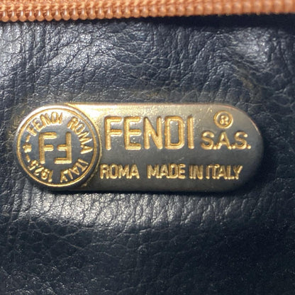 FENDI Shoulder Bag Purse FF Pecan PVC Leather Authentic