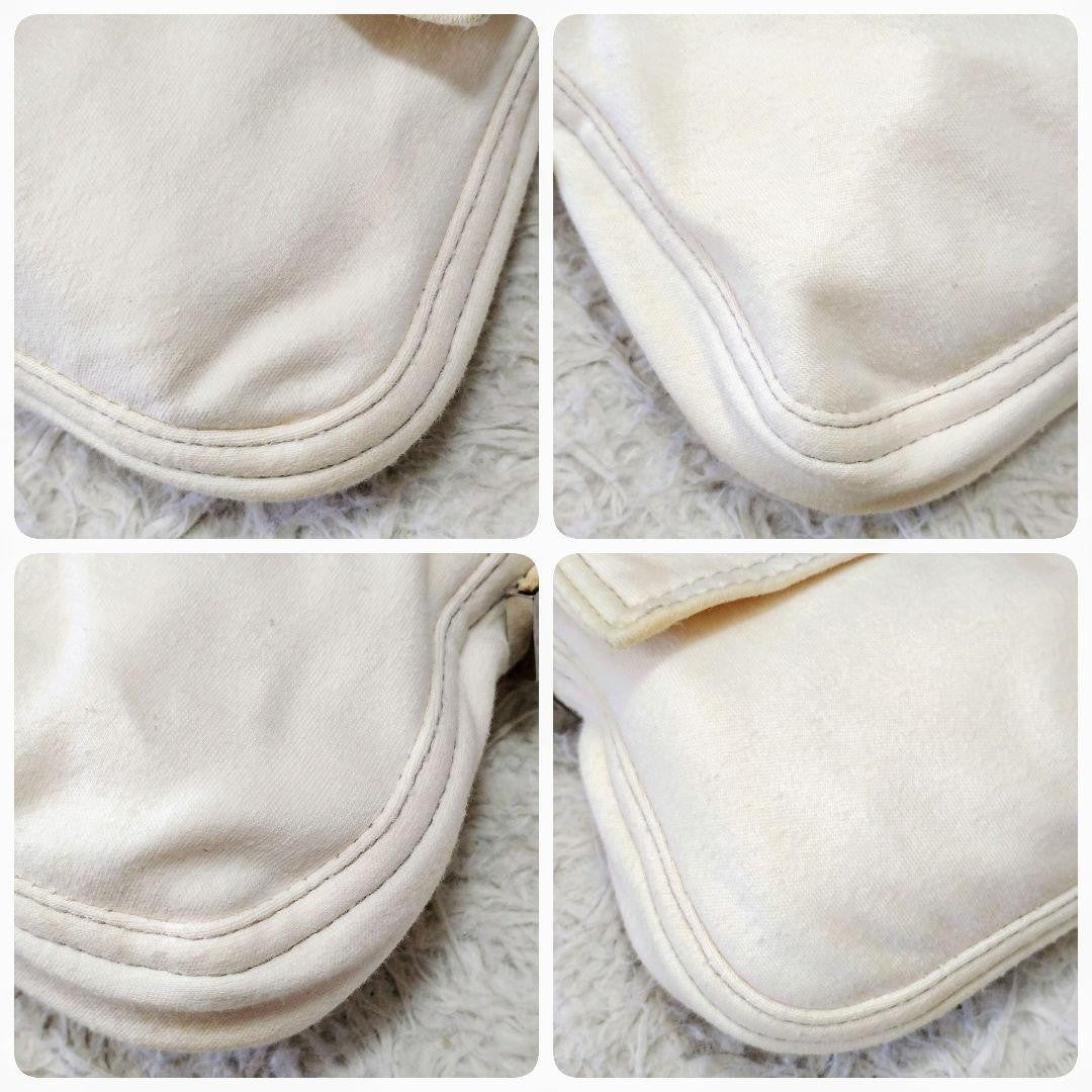 FENDI Shoulder Bag Purse FF Baguette Cotton Off White Pink Authentic