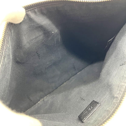 FENDI Clutch Bag Second Bag Studs Leather Black Silver Authentic