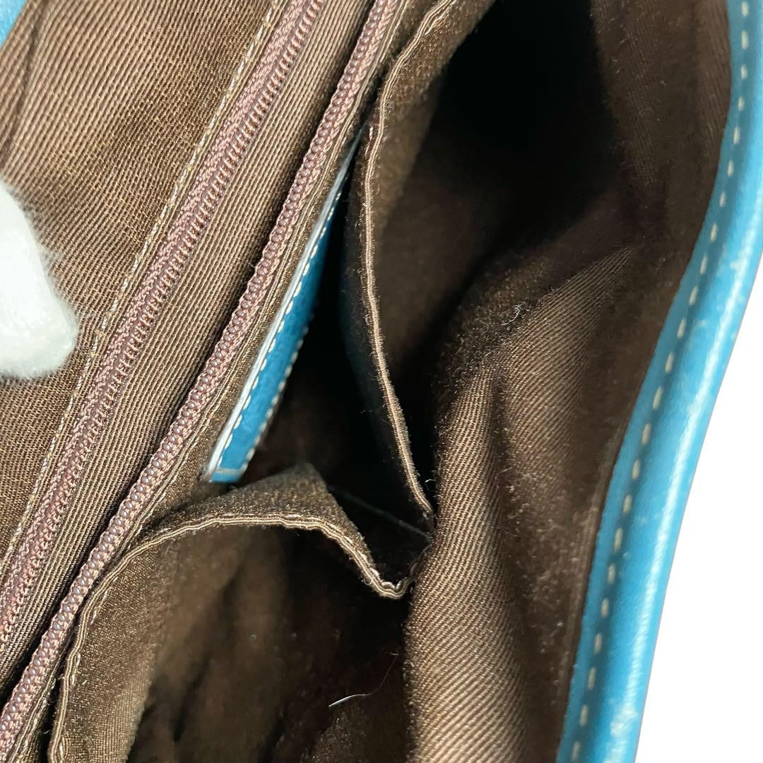 COACH Shoulder Bag Purse Signature Turn Lock Canvas Green Authentic