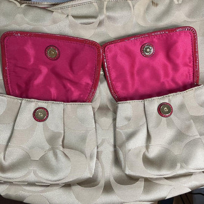 COACH Hand Shoulder Bag Tote Purse 2way Signature Poppy 14570 Authentic
