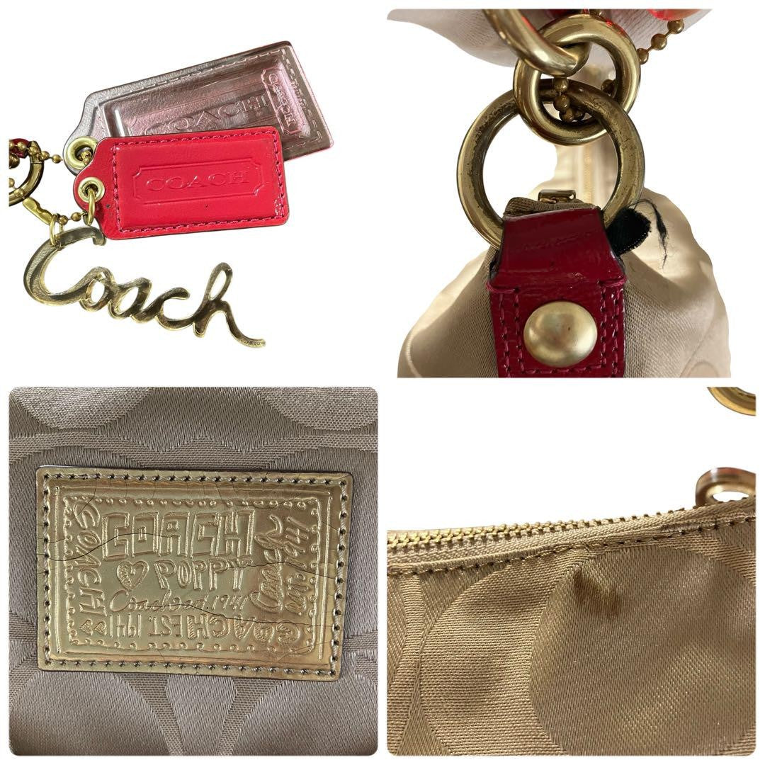 COACH Hand Shoulder Bag Tote Purse 2way Signature Poppy 14570 Authentic