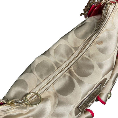 COACH Hand Shoulder Bag Tote Purse 2way Signature Poppy 14570 Authentic