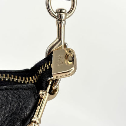 COACH Hand Bag Tote Purse 2way Chain Leather Black Authentic