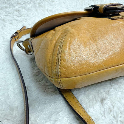 COACH Shoulder Bag Purse Soho Leather Yellow Authentic