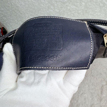 COACH Accessory Pouch Hand Bag Tote Purse Old 9311 Leather Navy Authentic