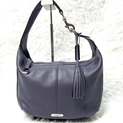 COACH Shoulder Bag Purse Leather Purple Lavender Authentic