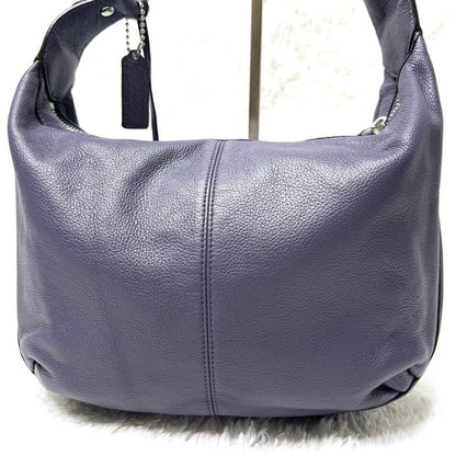 COACH Shoulder Bag Purse Leather Purple Lavender Authentic