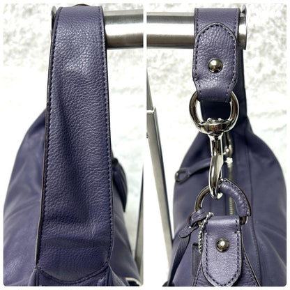COACH Shoulder Bag Purse Leather Purple Lavender Authentic