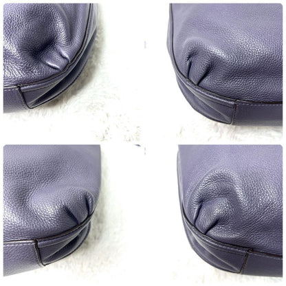 COACH Shoulder Bag Purse Leather Purple Lavender Authentic