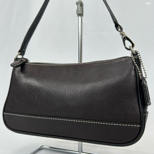 COACH Hand Shoulder Bag Tote Purse Soho Leather Dark Brown Authentic