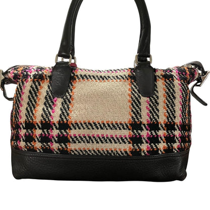COACH Hand Shoulder Bag Tote Purse 2way 21543 Tweed Leather Multicolor Authentic