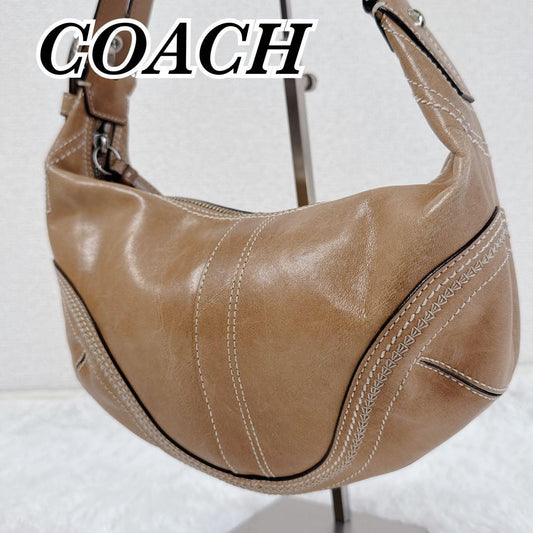 COACH Hand Shoulder Bag Tote Purse Leather Brown Authentic