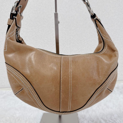 COACH Hand Shoulder Bag Tote Purse Leather Brown Authentic