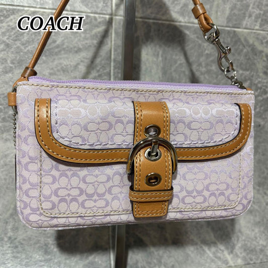 COACH Accessory Pouch Hand Pouch Signature Soho Pink Authentic