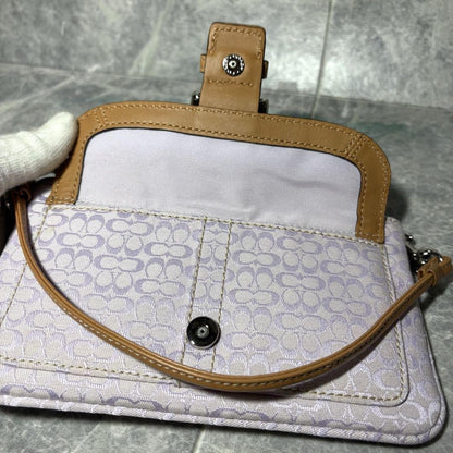 COACH Accessory Pouch Hand Pouch Signature Soho Pink Authentic
