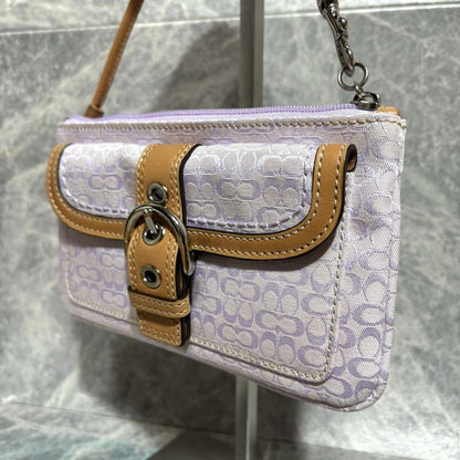 COACH Accessory Pouch Hand Pouch Signature Soho Pink Authentic