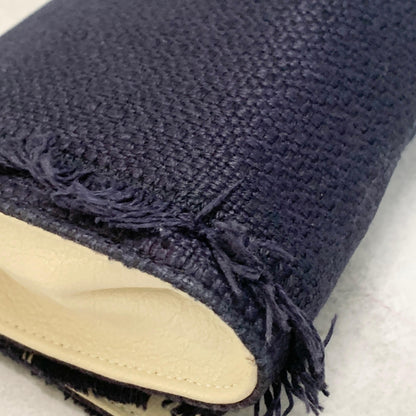 Yves Saint Laurent YSL Clutch Bag Purse Cassandra Handbag Canvas Leather Navy