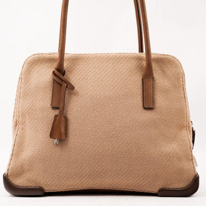 PRADA Hand Bag Tote Purse Wool Authentic