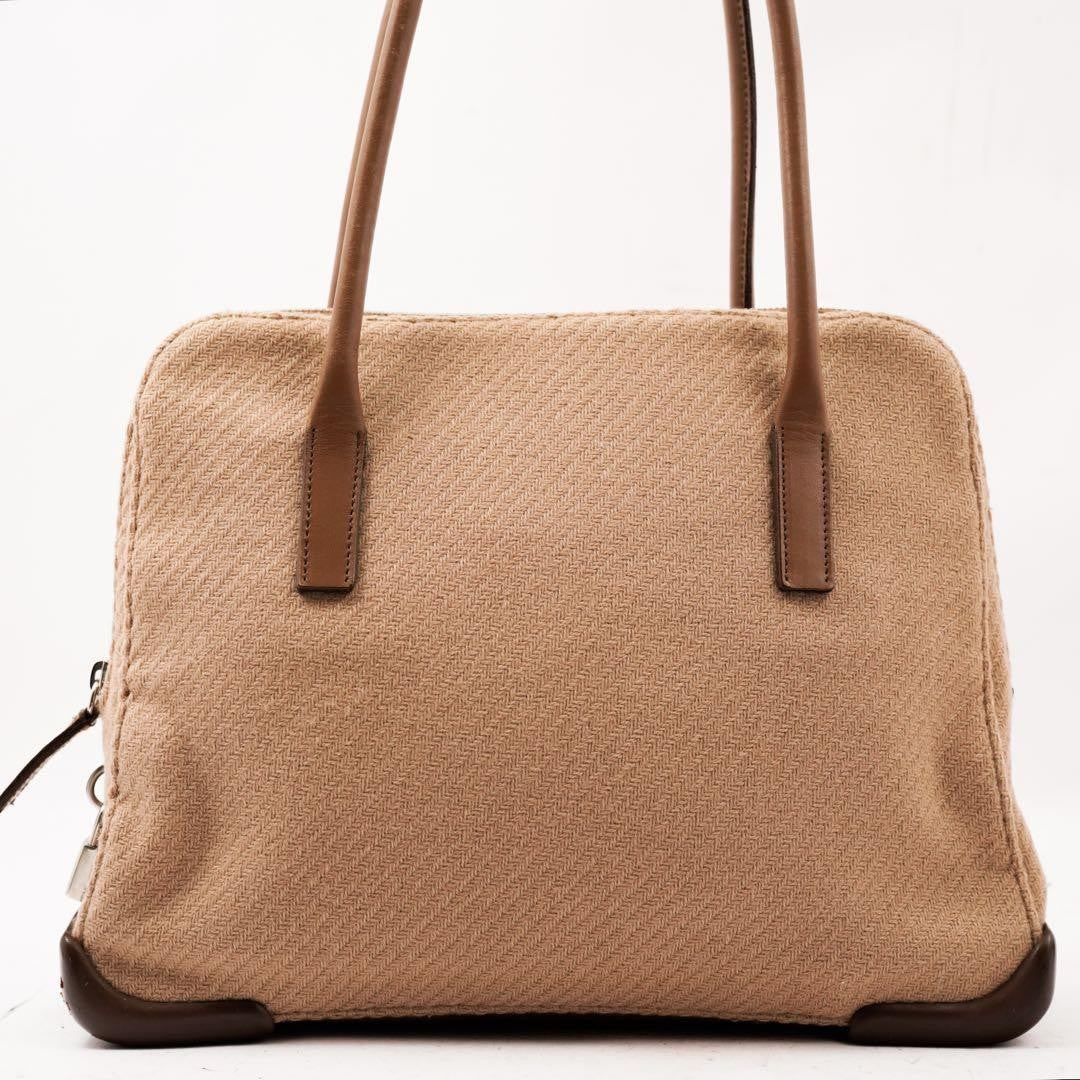 PRADA Hand Bag Tote Purse Wool Authentic