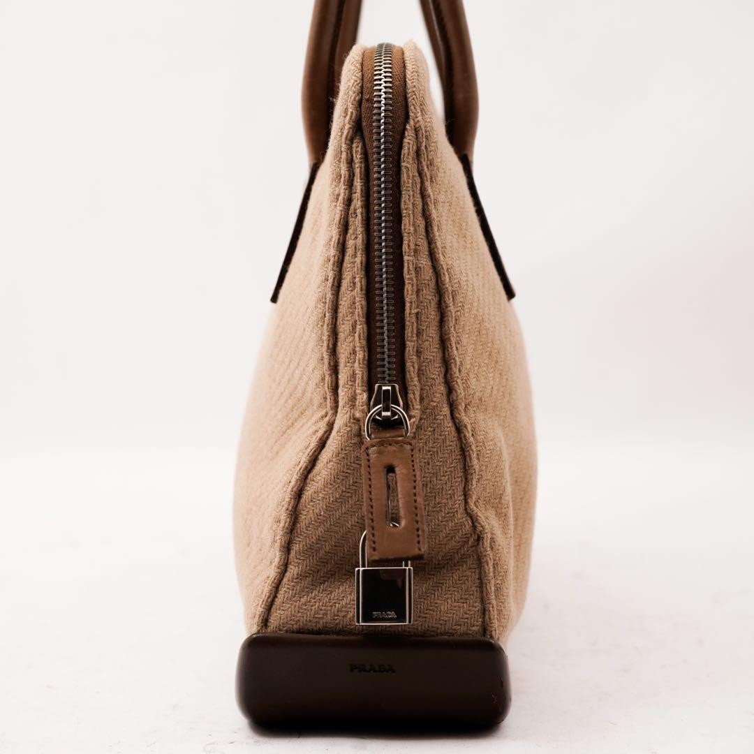 PRADA Hand Bag Tote Purse Wool Authentic
