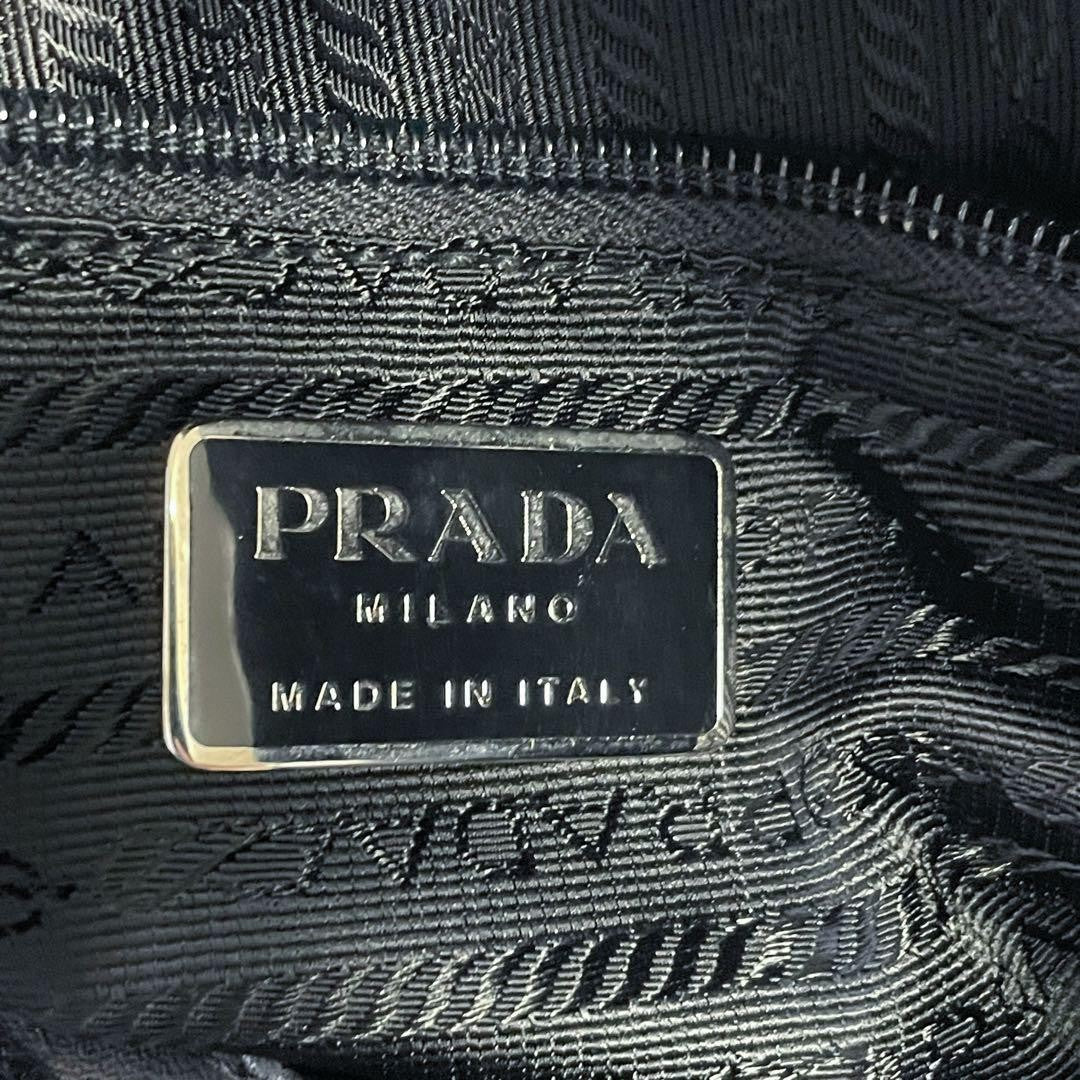 PRADA Hand Shoulder Bag Tote Purse Leather Gray Authentic