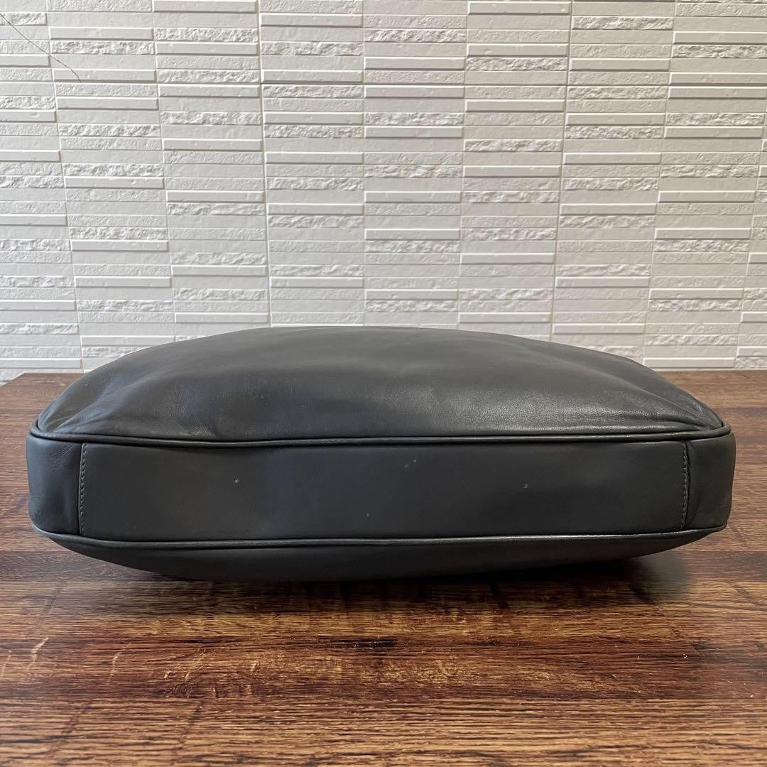PRADA Hand Shoulder Bag Tote Purse Leather Gray Authentic