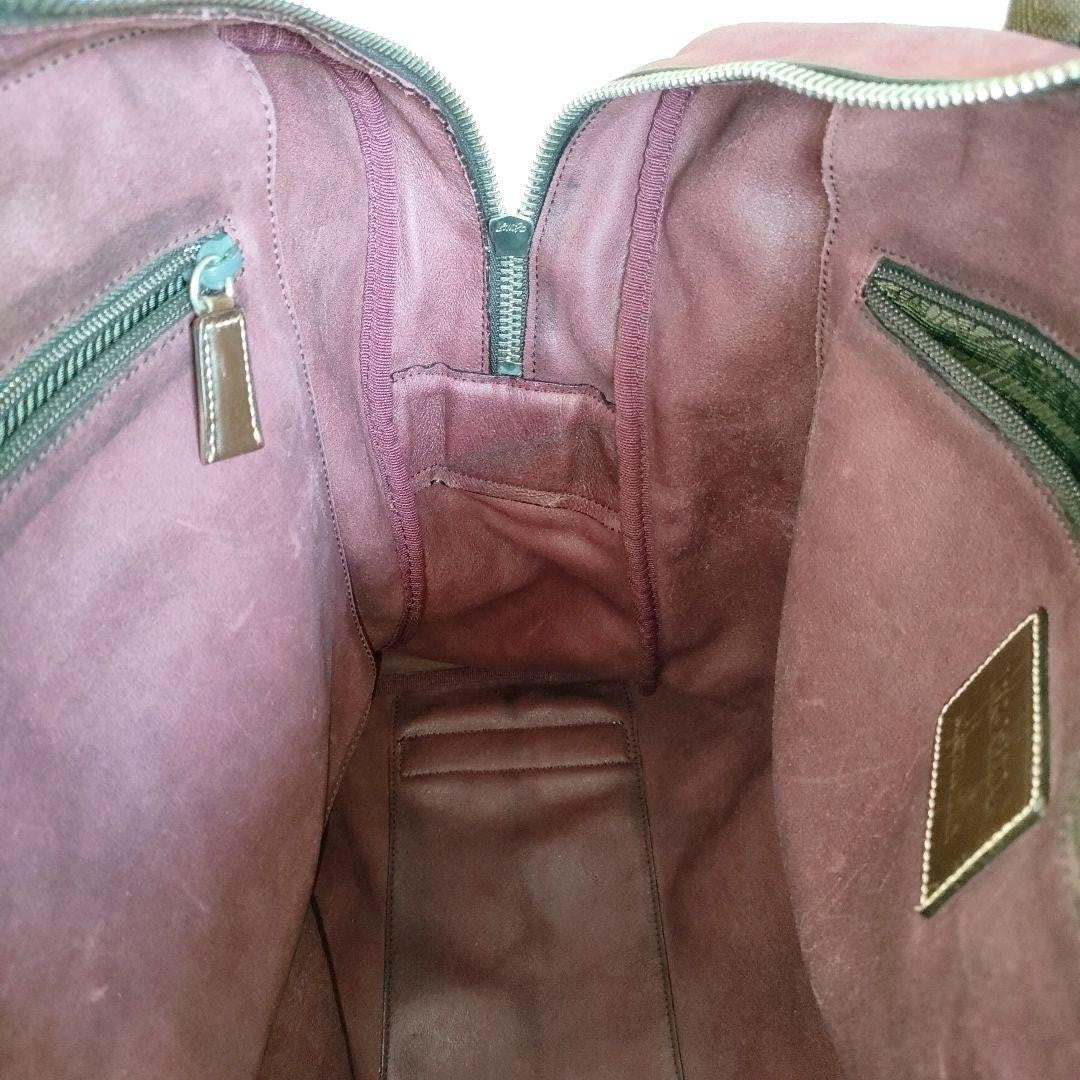 PRADA Hand Shoulder Bag Tote Purse 2way Suede Leather Bordeaux Authentic