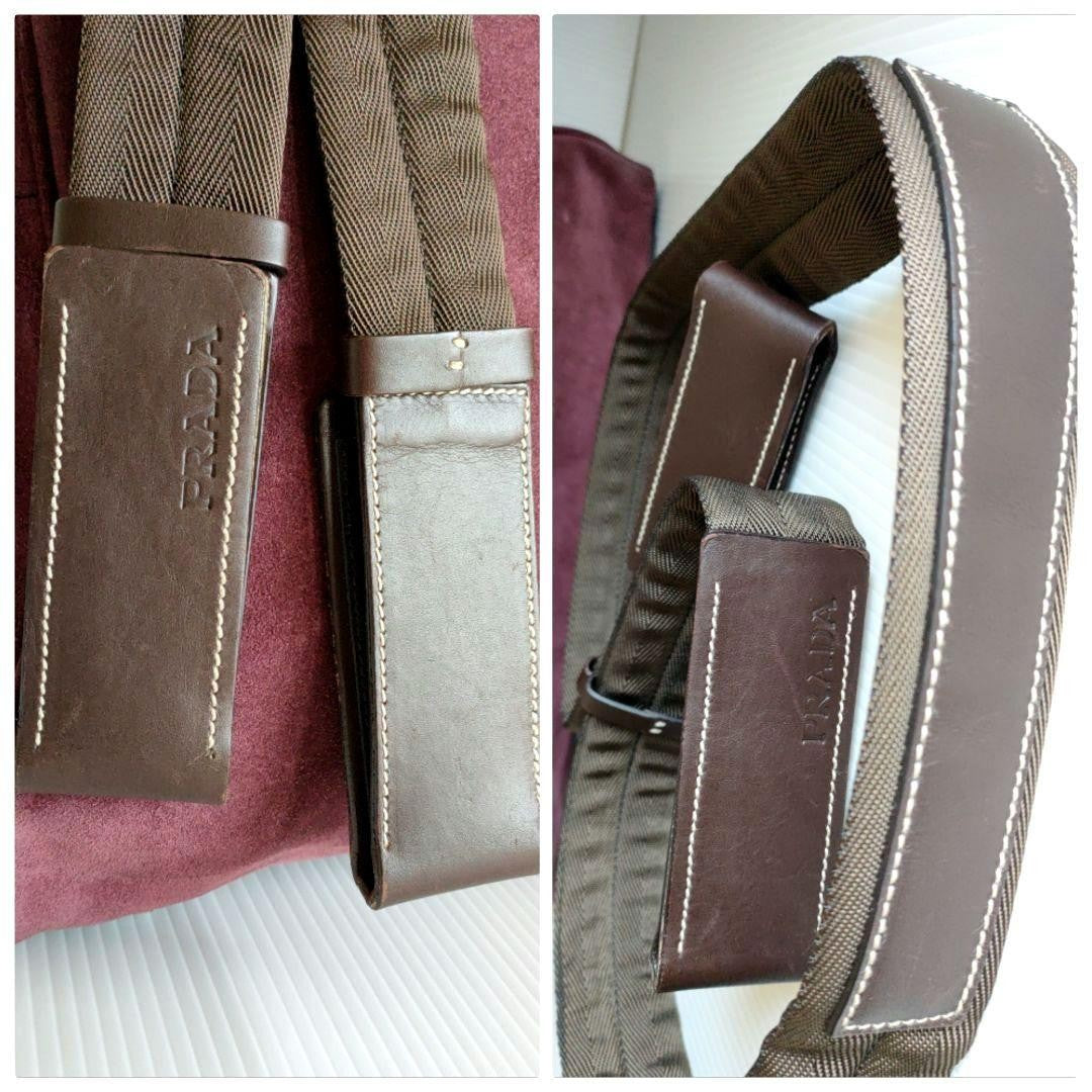 PRADA Hand Shoulder Bag Tote Purse 2way Suede Leather Bordeaux Authentic