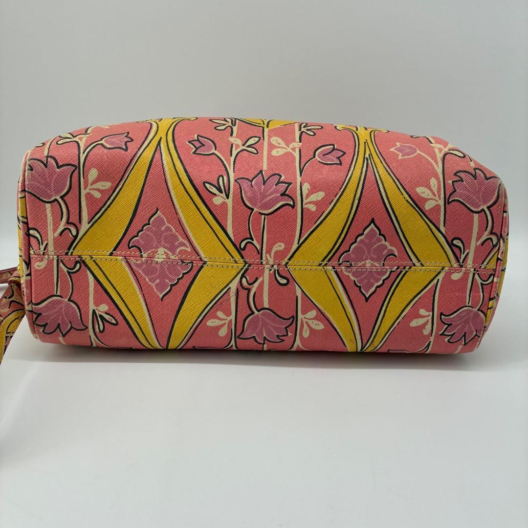 PRADA Mini Boston Shoulder Bag Purse Logo Pink Authentic