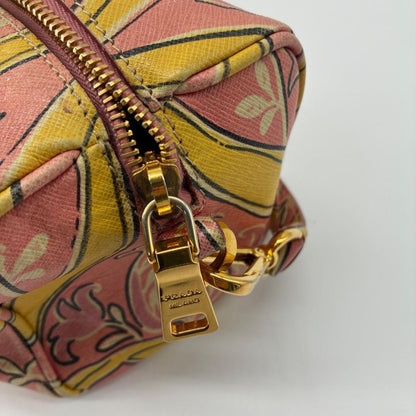 PRADA Mini Boston Shoulder Bag Purse Logo Pink Authentic