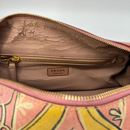 PRADA Mini Boston Shoulder Bag Purse Logo Pink Authentic
