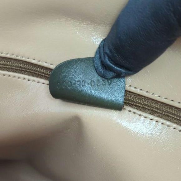 GUCCI Hand Bag Tote Purse Bamboo Leather Khaki Authentic