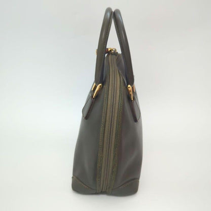 GUCCI Hand Bag Tote Purse Bamboo Leather Khaki Authentic