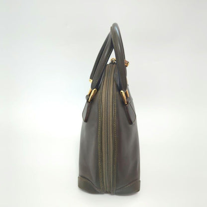 GUCCI Hand Bag Tote Purse Bamboo Leather Khaki Authentic
