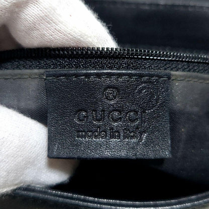 GUCCI Hand Bag Tote Purse Chain Leather Black Authentic